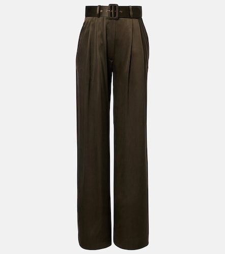 Pantalones anchos de seda con cinturón - Zimmermann - Modalova