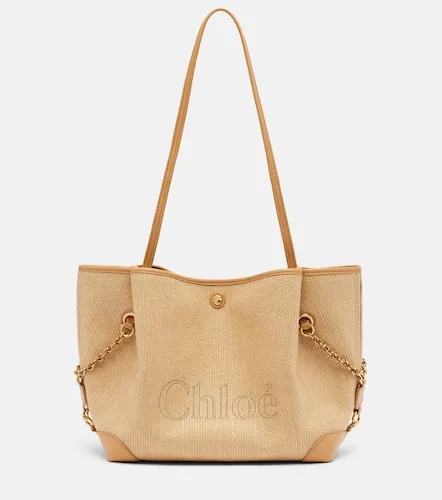 Clover Medium raffia-effect tote bag - Chloe - Modalova