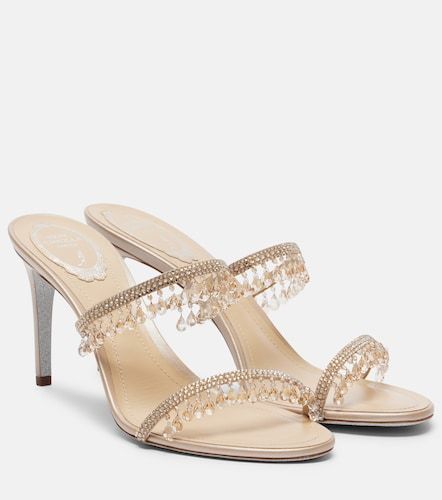 Chandelier embellished satin mules - Rene Caovilla - Modalova