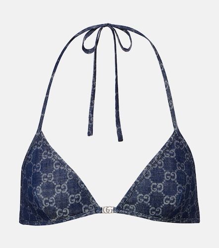 Top GG de denim en jacquard con GG - Gucci - Modalova