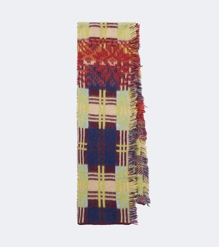 Checked fringed wool and alpaca-blend scarf - Dries Van Noten - Modalova