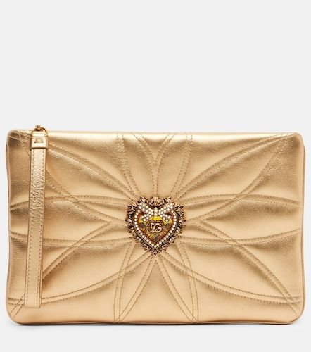 Bustina Devotion Mini in pelle metallizzata - Dolce&Gabbana - Modalova