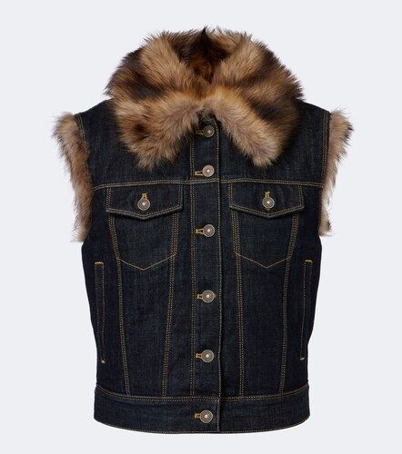 Fendi Chaleco de denim con borrego - Fendi - Modalova