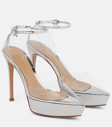 Leather and PVC platform pumps - Gianvito Rossi - Modalova