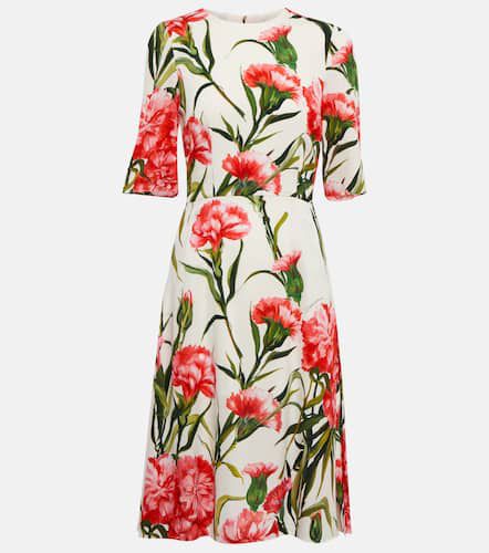 Floral-printed silk-blend midi dress - Dolce&Gabbana - Modalova