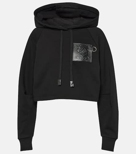 Anagram cropped cotton jersey hoodie - Loewe - Modalova