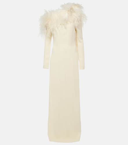 Garbo feather-trimmed crÃªpe gown - Taller Marmo - Modalova