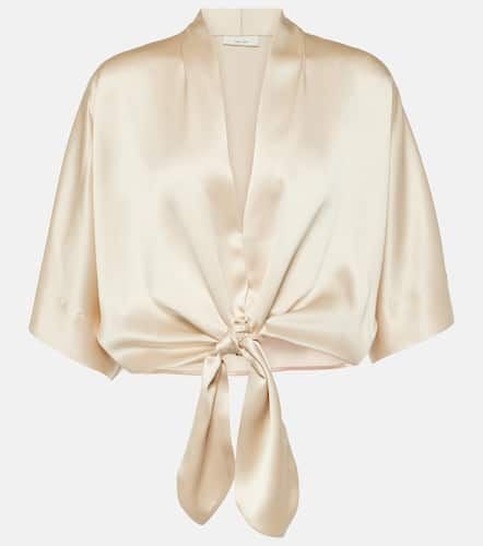 Tie-front silk charmeuse top - The Sei - Modalova