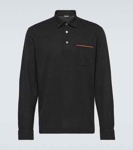 Long-sleeved cotton piquÃ© polo shirt - Zegna - Modalova