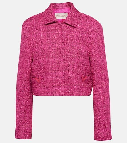 VGold cropped lamÃ© tweed jacket - Valentino - Modalova