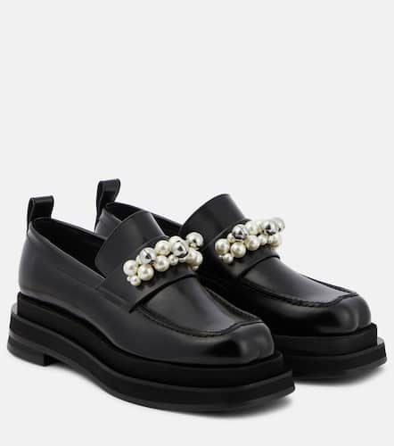 Embellished leather platform loafers - Simone Rocha - Modalova