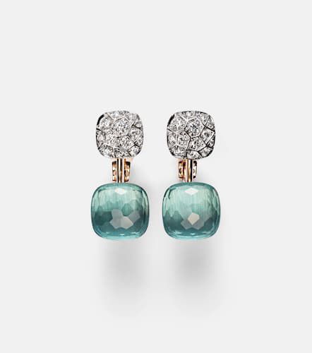 Nudo 18kt rose and white earrings with topaz and diamonds - Pomellato - Modalova