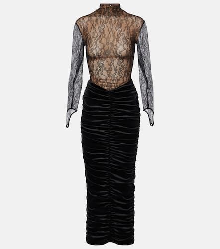Robe longue Sianni in Midnight Sky en dentelle et velours - The New Arrivals Ilkyaz Ozel - Modalova