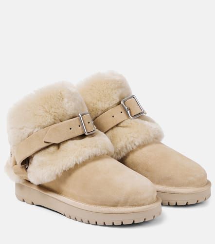 Shearling-trimmed suede ankle boots - Burberry - Modalova