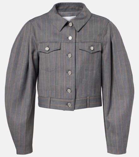 Ganni Giacca cropped gessata - Ganni - Modalova