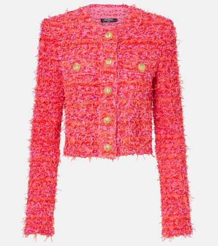 Chaqueta cropped de tweed con lentejuelas - Balmain - Modalova