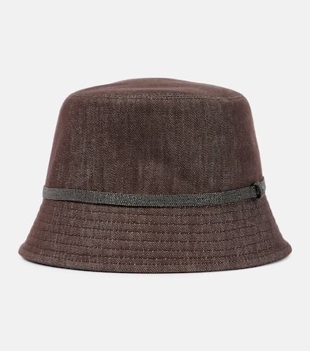 Cappello da pescatore in denim con monili - Brunello Cucinelli - Modalova