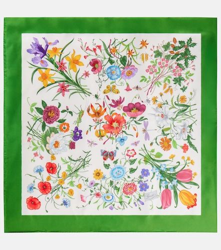 Sciarpa in seta con stampa floreale - Gucci - Modalova