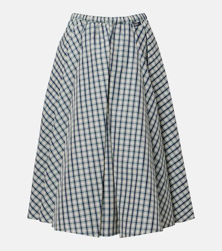 Gonna midi in misto cotone a quadri - Prada - Modalova