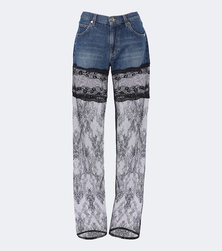 Jeans a gamba larga con pizzo - Blumarine - Modalova