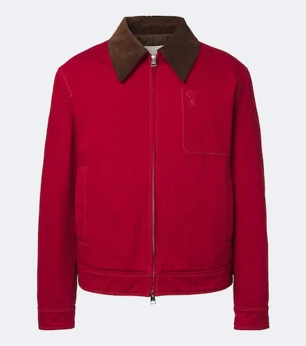Ami de Coeur corduroy-trimmed denim jacket - Ami Paris - Modalova