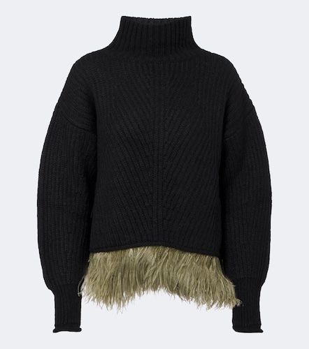 Feather-trimmed alpaca and wool-blend sweater - La DoubleJ - Modalova