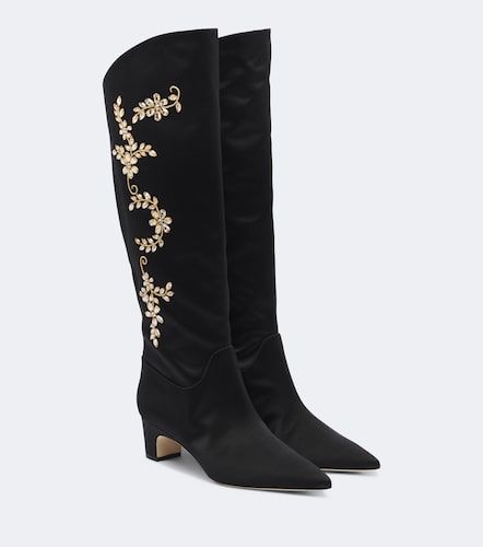 Dispasa embellished satin knee-high boots - Manolo Blahnik - Modalova
