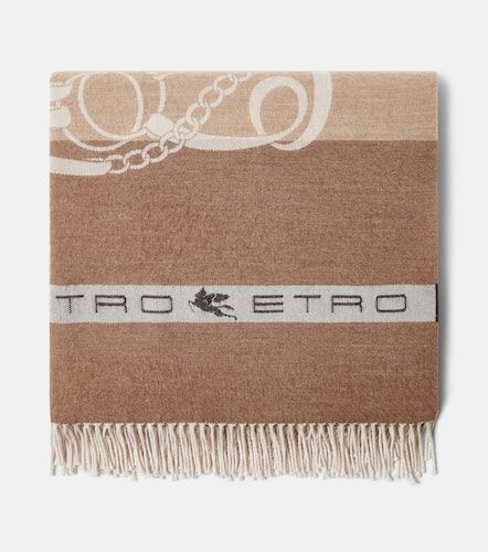 Manta en jacquard de lana con flecos - Etro - Modalova