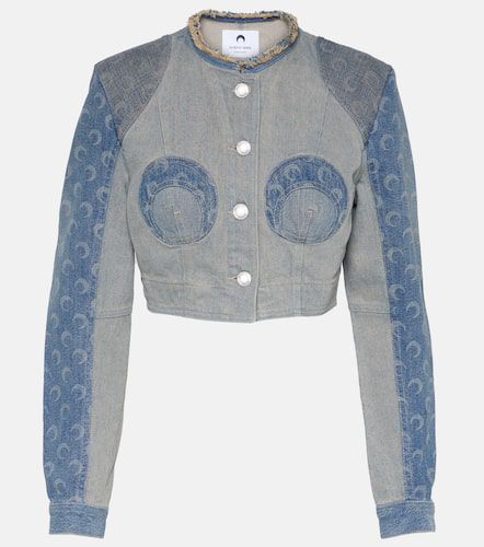 Regenerated Cropped Denim Jacket - Marine Serre - Modalova