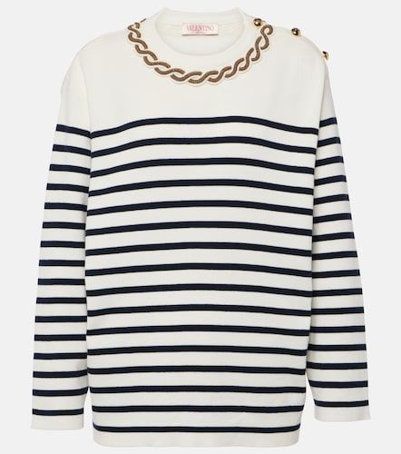 Pullover in cotone con ricamo - Valentino Garavani - Modalova