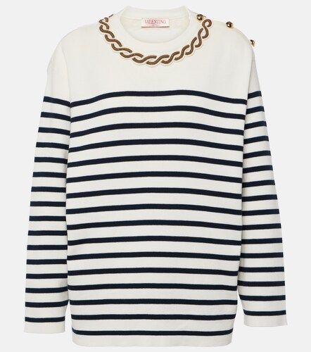 Pullover in cotone con ricamo - Valentino - Modalova