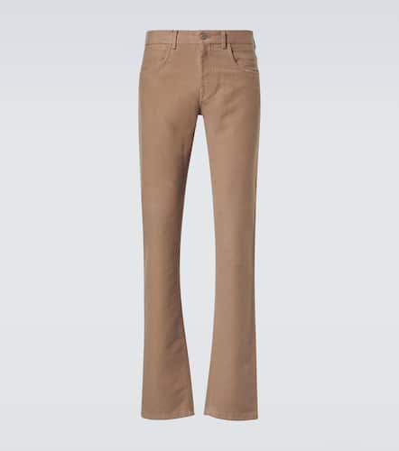 Cotton and cashmere straight pants - Canali - Modalova