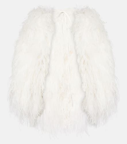 Feather-trimmed jacket - The New Arrivals Ilkyaz Ozel - Modalova