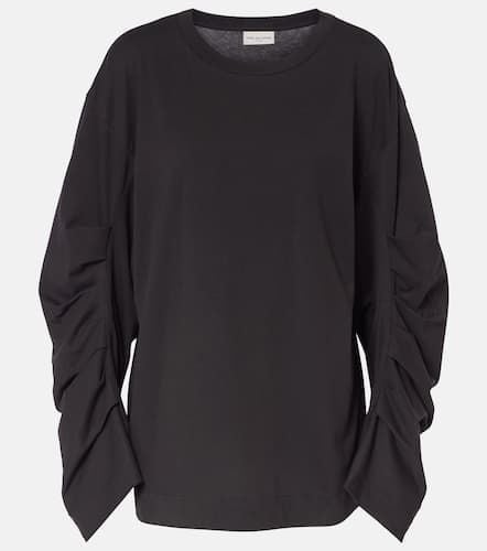 Ruched cotton jersey sweatshirt - Dries Van Noten - Modalova