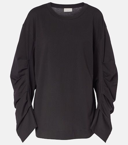 Sudadera de jersey de algodón fruncida - Dries Van Noten - Modalova