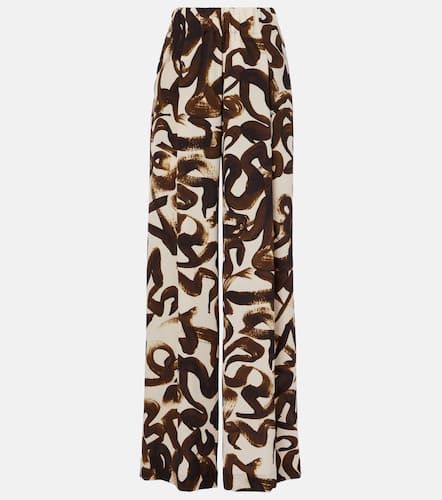 Pantalones anchos estampados de tiro alto - Dries Van Noten - Modalova