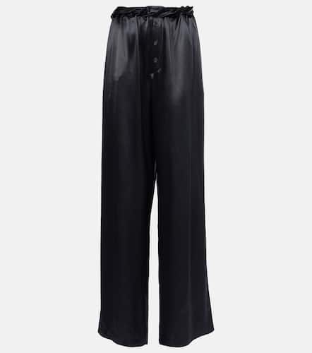 Gathered satin wide-leg pajama pants - Ferragamo - Modalova