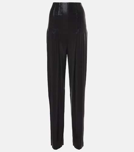 Pleated high-rise lamÃ© wide-leg pants - Norma Kamali - Modalova