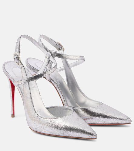 Jenlove 100 metallic leather slingback pumps - Christian Louboutin - Modalova