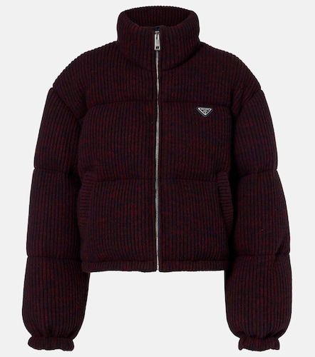 Cropped wool and cashmere down jacket - Prada - Modalova