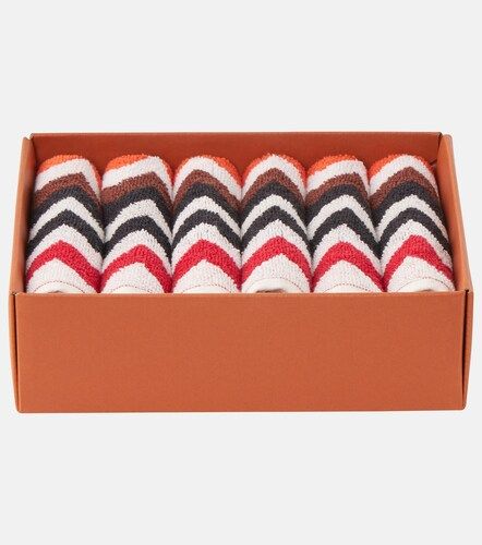 Set di 6 asciugamani per il viso in cotone a zig-zag - Missoni - Modalova