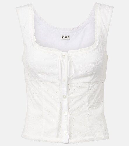 Top Lou de algodón con bordado inglés - Staud - Modalova