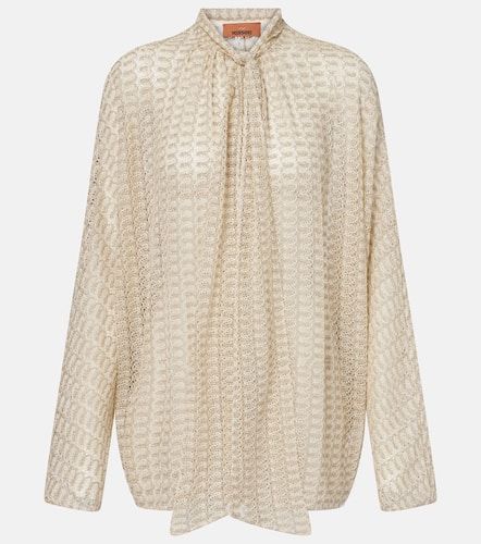 Zigzag tie-neck lamÃ© blouse - Missoni - Modalova