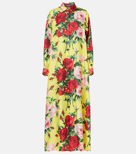 Floral silk shirt dress - Dolce&Gabbana - Modalova