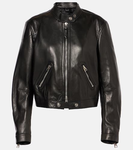 Cropped leather biker jacket - Tom Ford - Modalova