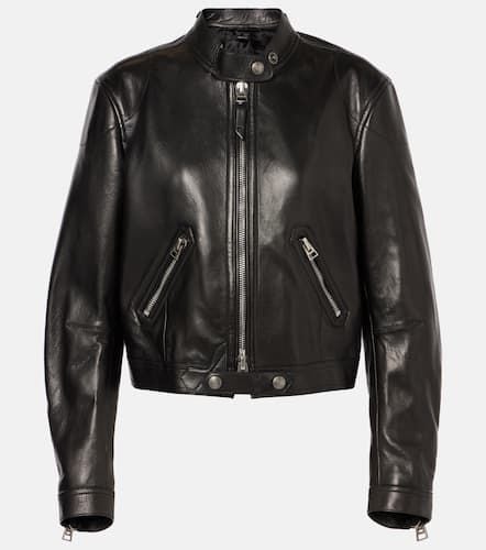 Cropped leather biker jacket - Tom Ford - Modalova