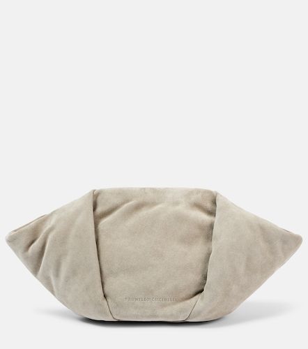 Clutch Fold-Over Small in suede - Brunello Cucinelli - Modalova