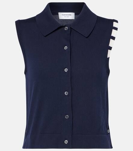 Bar cotton jersey vest - Thom Browne - Modalova