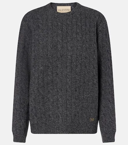 Cable-knit virgin wool mouline sweater - Valentino Garavani - Modalova