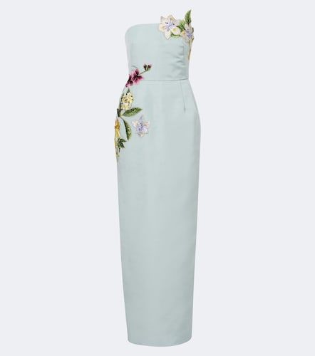 Abito lungo bustier in seta con ricamo - Oscar de la Renta - Modalova